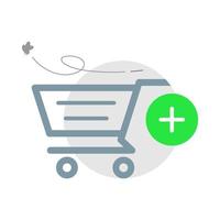 vacío No articulo en el compras carro, hacer clic a Vamos compras ahora concepto ilustración plano diseño vector eps10. moderno gráfico elemento para aterrizaje página, vacío estado ui, infografía, icono