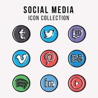 colección de iconos de redes sociales vector