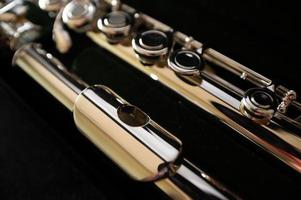 Close shot of a high quality metal alloy flute photo