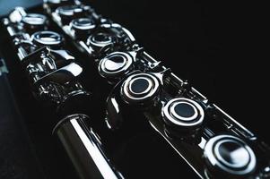 Close shot of a high quality metal alloy flute photo