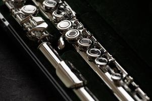 Close shot of a high quality metal alloy flute photo