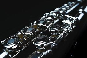 Close shot of a high quality metal alloy flute photo