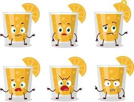 Cartoon character of orange juice with what expression vector