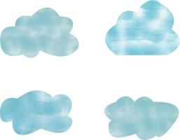 conjunto de acuarela nubes vector ilustración