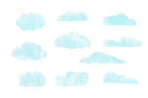 conjunto de acuarela nubes vector ilustración