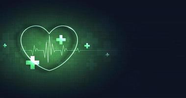 cuidado de la salud corazón forma con verde cardio legumbres. latido del corazón solitario, médico resumen antecedentes. moderno sencillo diseño. icono. firmar o logo. vector diseño.