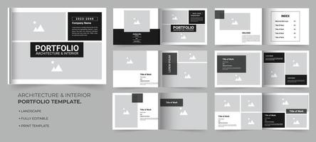 Architecture portfolio or interior portfolio landscape template vector