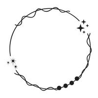 moderno minimalista estético línea marco elementos, de moda lineal marcos con estrellas, geométrico formularios arco marco con destellos para social medios de comunicación o póster diseño, sencillo decorativo marco con boho estilo vector