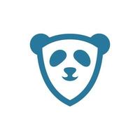 Animal panda face with shield modern logo vector