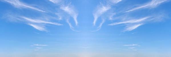 beautiful blue sky with clouds panorama background photo