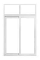 Real modern house window frame isolated on white background photo