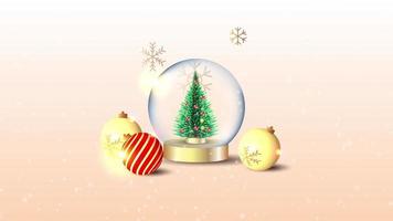 Beautiful merry christmas banner with silver particles video