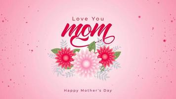 Happy mothers day mom and child love greeting design video