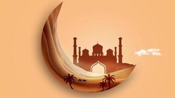 Islamic mosque creative desert moon video