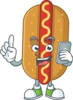 Cartoon character of hotdog vector