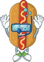 Cartoon character of hotdog vector