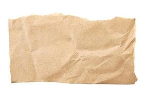 Brown Cardboard paper piece isolated on white background photo