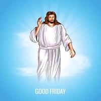 Jesus christ the son of god for good friday card background vector