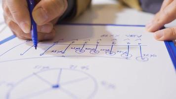 Graph drawing and analysis of financial expenses and incomes. Drawing Charts and Statistics. video