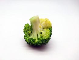 Broccoli collection. Different sides of green fresh broccoli.  Isolated on white background
