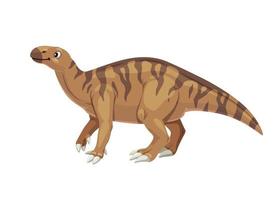 Cartoon Iguanodon dinosaur childish character vector