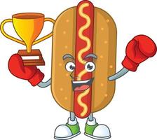 Cartoon character of hotdog vector