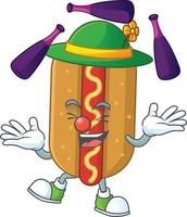 Cartoon character of hotdog vector