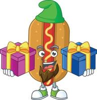 Cartoon character of hotdog vector