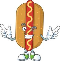 Cartoon character of hotdog vector