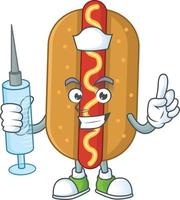 Cartoon character of hotdog vector