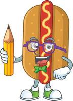 Cartoon character of hotdog vector