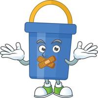 Cartoon character of blue sand bucket vector