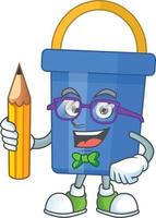 Cartoon character of blue sand bucket vector