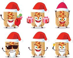 Santa Claus emoticons with hotdog cartoon character vector