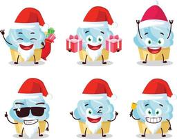 Papa Noel claus emoticones con vainilla pastel dibujos animados personaje vector