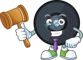 Cartoon character of music viynl disc vector