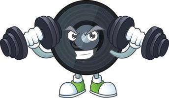 Cartoon character of music viynl disc vector