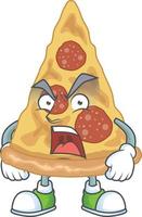 Cartoon character of slice of pizza vector