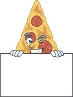 Cartoon character of slice of pizza vector