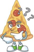 Cartoon character of slice of pizza vector