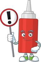 Cartoon character of sauce bottle vector