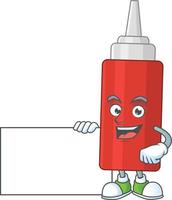 Cartoon character of sauce bottle vector