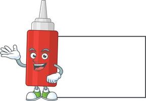 Cartoon character of sauce bottle vector