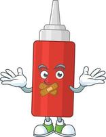 Cartoon character of sauce bottle vector