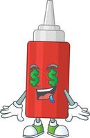 Cartoon character of sauce bottle vector