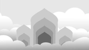 islamisch animiert Hintergrund, Moschee Silhouette, Ramadan karem, eid Mubarak, eid Mubarak, islamisch Aktivitäten video