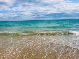 image of a beach in summer, deserted without people photo