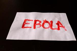 Ebola written on paper photo