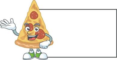 Cartoon character of slice of pizza vector