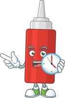 Cartoon character of sauce bottle vector